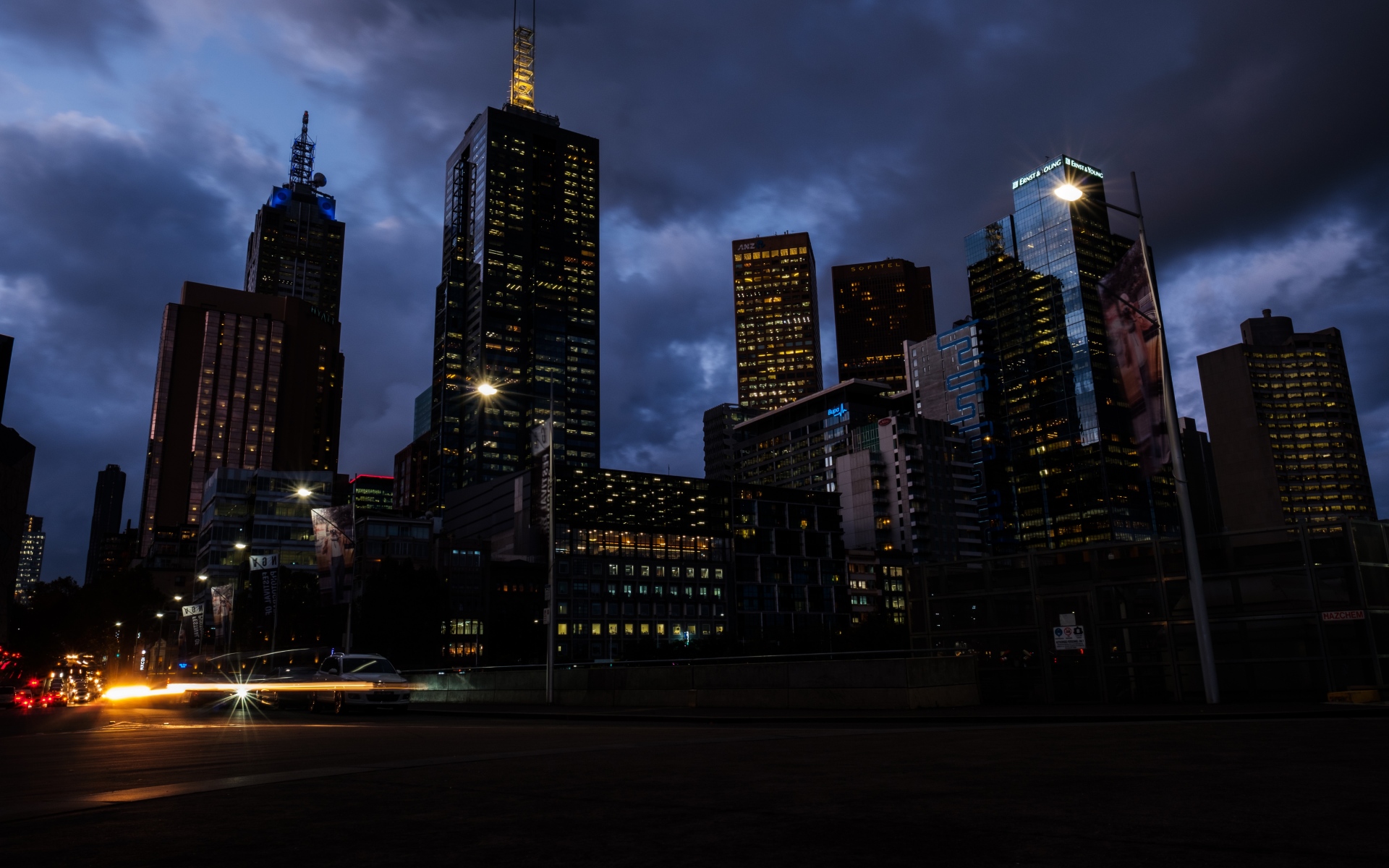 Мельбурн небоскребы ночью