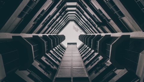 Архитектура, здания, вид снизу