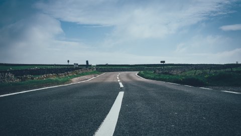 Дорога, маркировка, небо