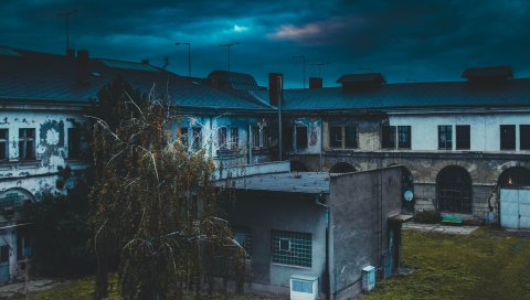Здание, старый, дерево