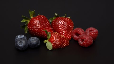 Ягоды, клубника, черника, малина