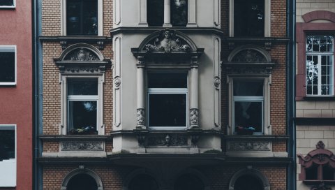 Окно, фасад, здание, архитектура