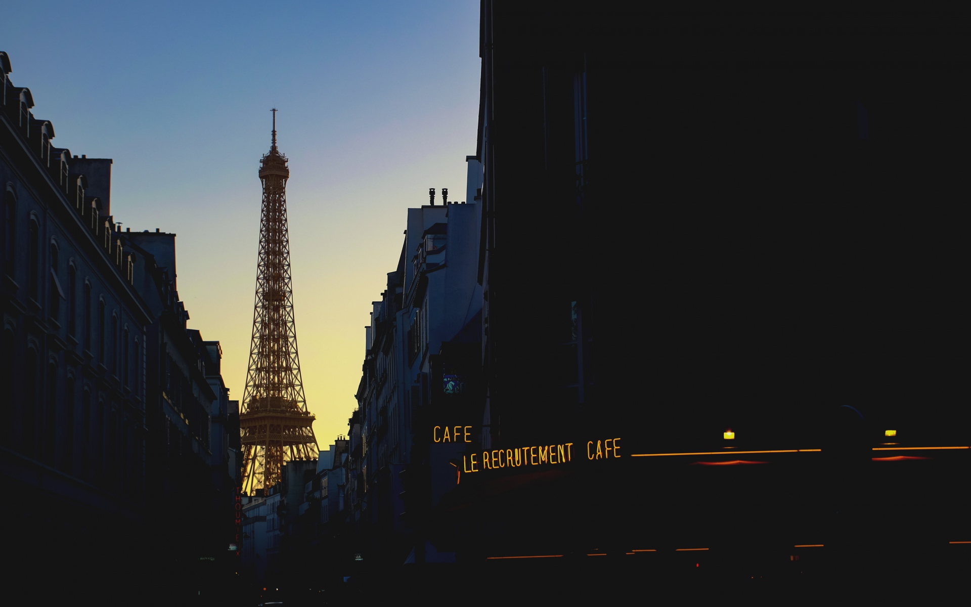 Картинки Эйфелева башня, Франция, Париж, вечер фото и обои на рабочий стол