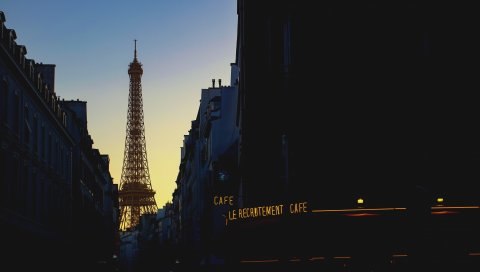 Эйфелева башня, Франция, Париж, вечер
