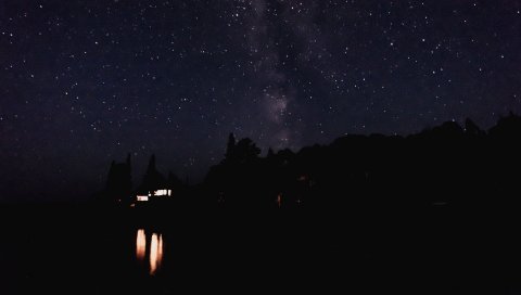 Звездное небо, ночь, свет, небо