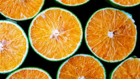Апельсины, сорт, фрукты, сочные, нарезанные