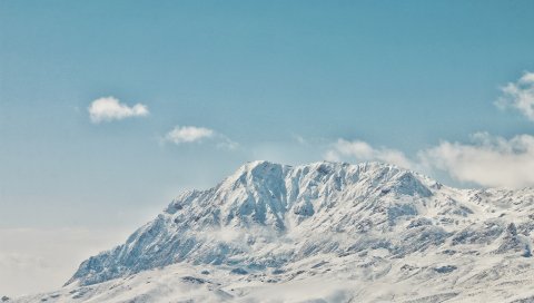 Горы, пик, снежные