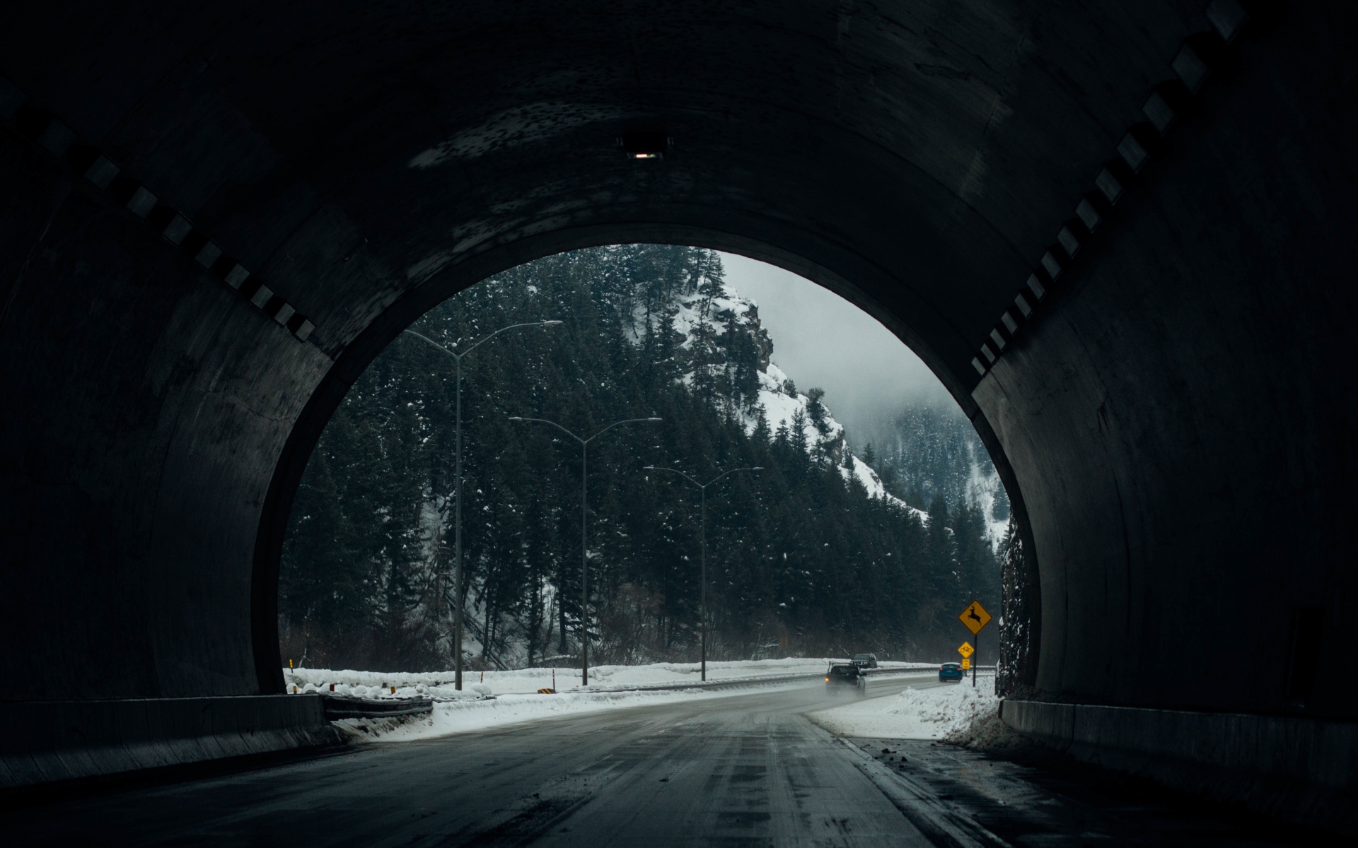 Картинки Туннель, дорога, снег, зима фото и обои на рабочий стол