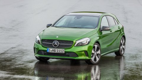 Mercedes-benz, 250, w176, зеленый, вид спереди