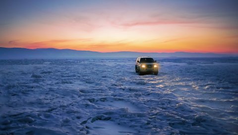 Mitsubishi, suv, снег