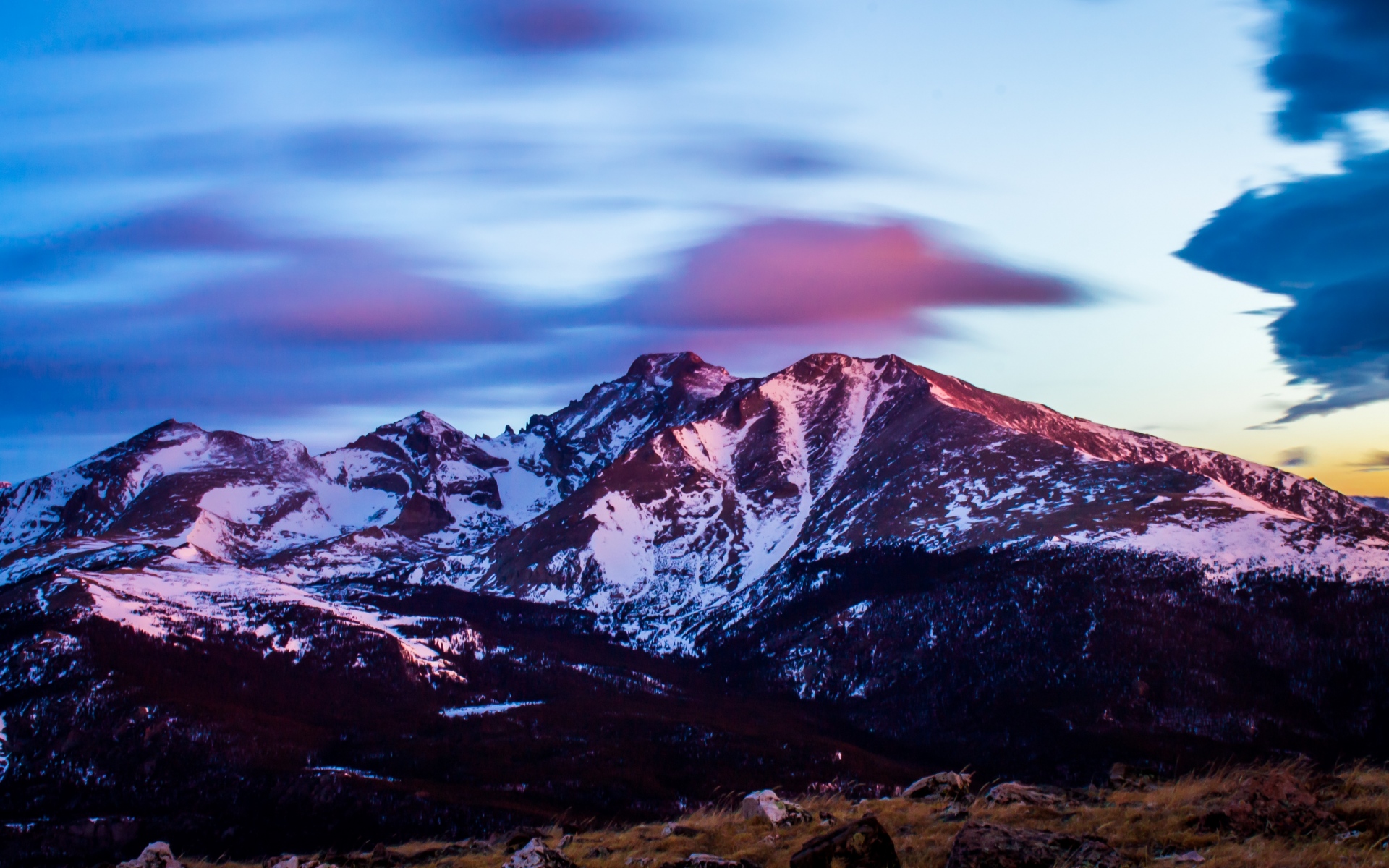 Картинки Горы, вершины, снег, закат фото и обои на рабочий стол