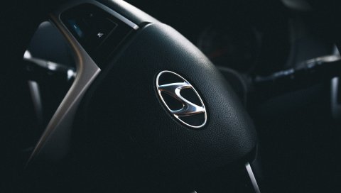 Hyundai, рулевое колесо, логотип