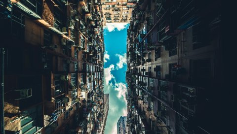 Здание, архитектура, вид снизу