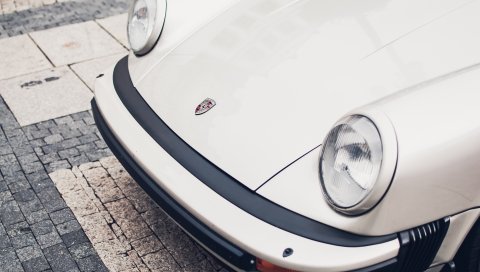 Porsche, передний бампер, огни, логотип