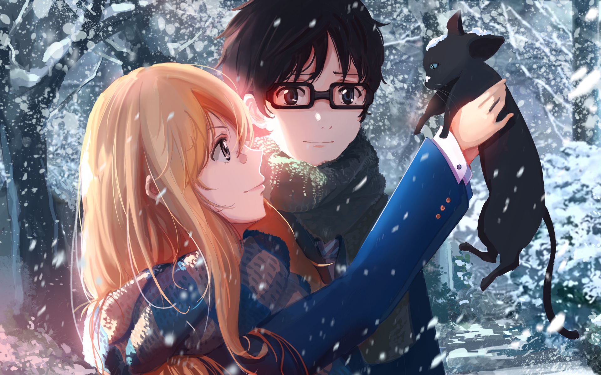 Картинки Kaori miyazono, kousei arima, shigatsu wa kimi no uso фото и обои на рабочий стол