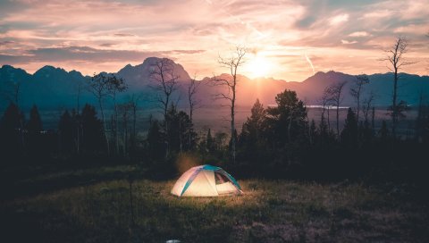 Палатка, кемпинг, пейзаж