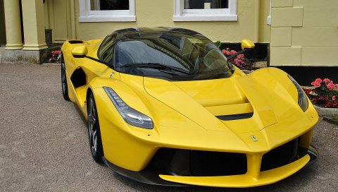 Ferrari, спортивный автомобиль, вид сбоку