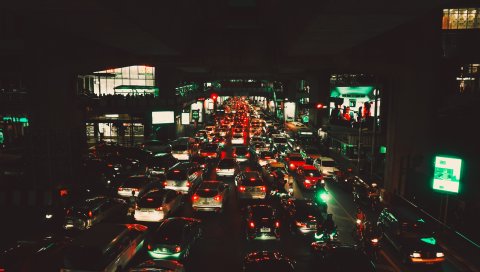 Трафик, бангкок, сиам, мегаполис