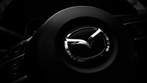 Mazda, рулевое колесо, логотип