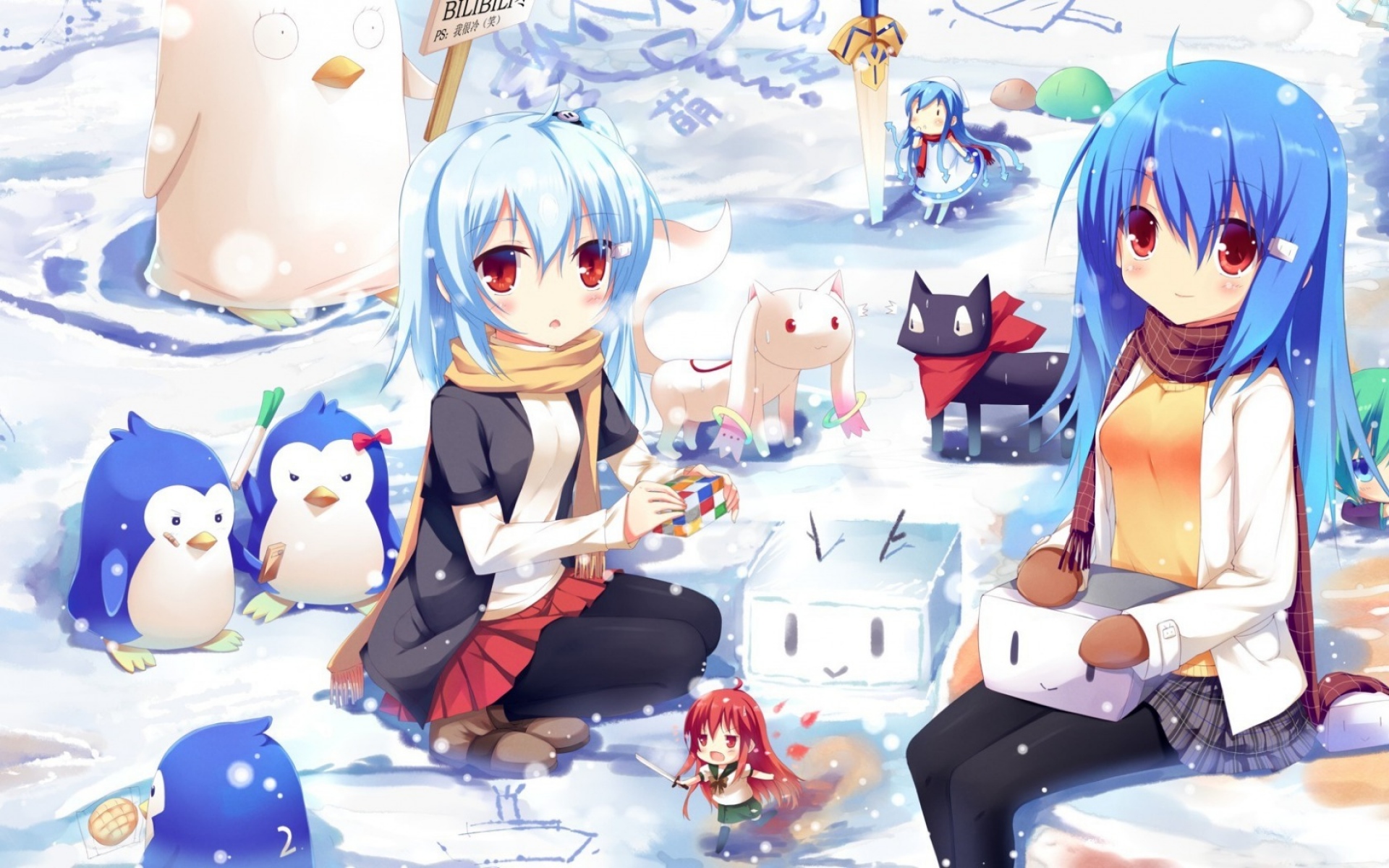 Картинки Shakugan no shana, mahou shoujo madoka magica, gintama, mawaru penguindrum фото и обои на рабочий стол