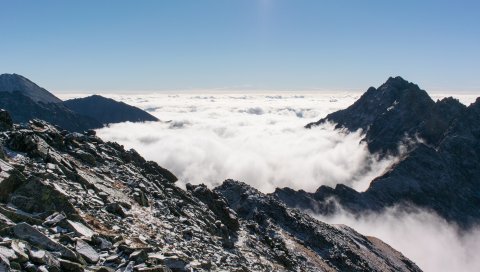 Татра, словакия, горы, облака