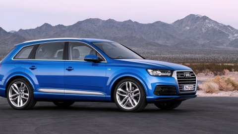 Audi, quattro, синий, вид сбоку