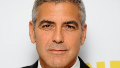 George clooney, актер, лицо, седой