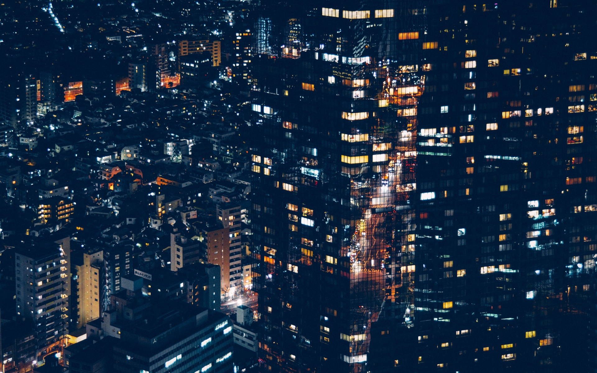 Картинки Городские огни, ночь, здания фото и обои на рабочий стол