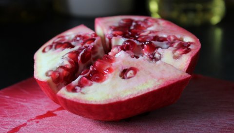 Гранат, фрукты, ломтик, сочная
