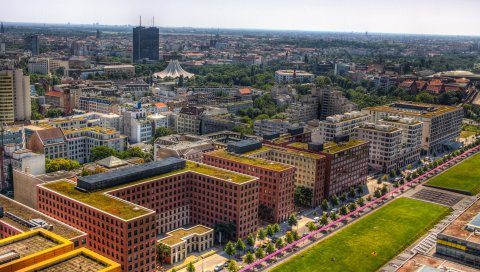 Германия, берлин, мегаполис, здания, hdr