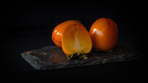 Хурма, фрукты, спелые, ломтик
