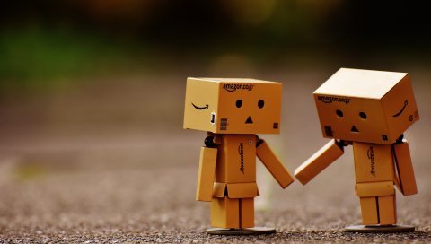 Danbo, картон человек, пара, прогулка