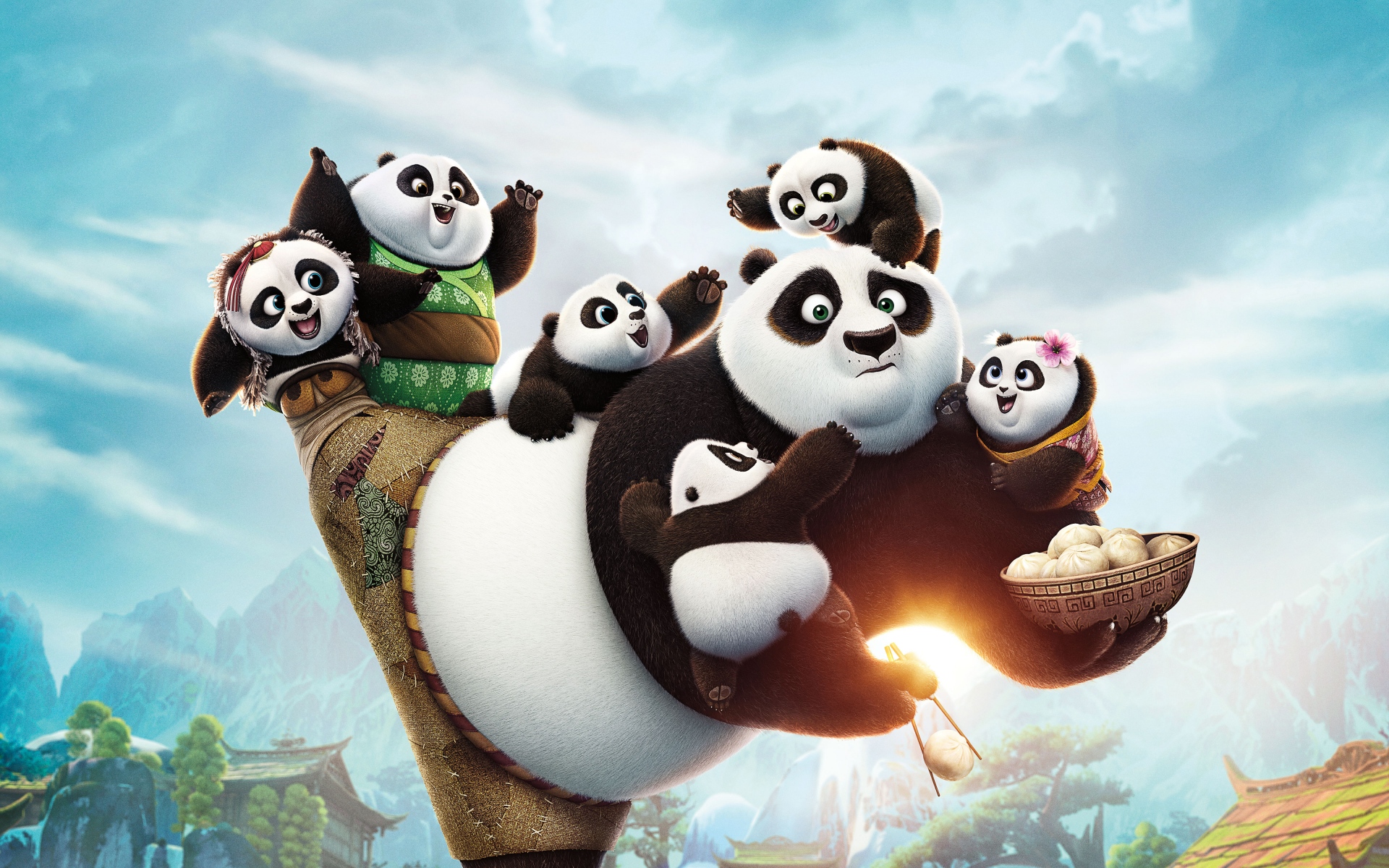 Картинки Кунг-фу панда 3, панда, дети, 2016 фото и обои на рабочий стол