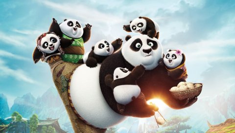 Кунг-фу панда 3, панда, дети, 2016