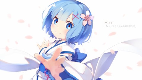 Rem, re zero, девушка, аниме