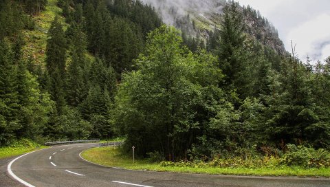 Vorarlberg, Австрия, дорога, серпантин, поворот, трек