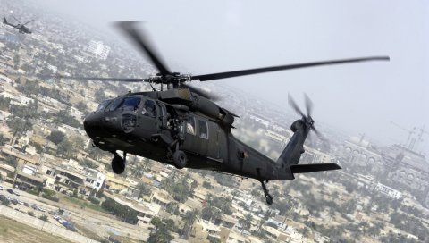 Uh-60, черный ястреб, сикорский самолет, вертолет, полет, небо