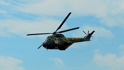 Вертолет, военный, авиация, небо, полет