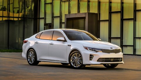Kia, optima, белый, вид сбоку