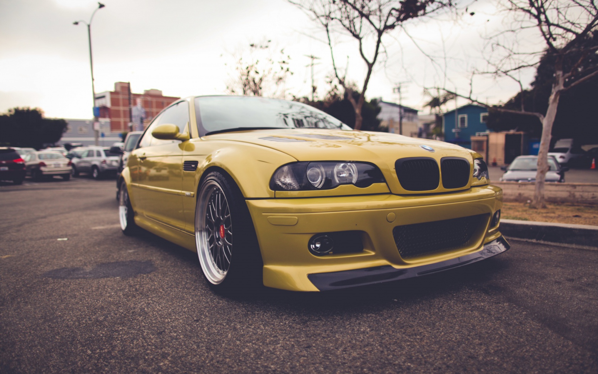 Картинки Bmw, e46, золото, вид спереди фото и обои на рабочий стол