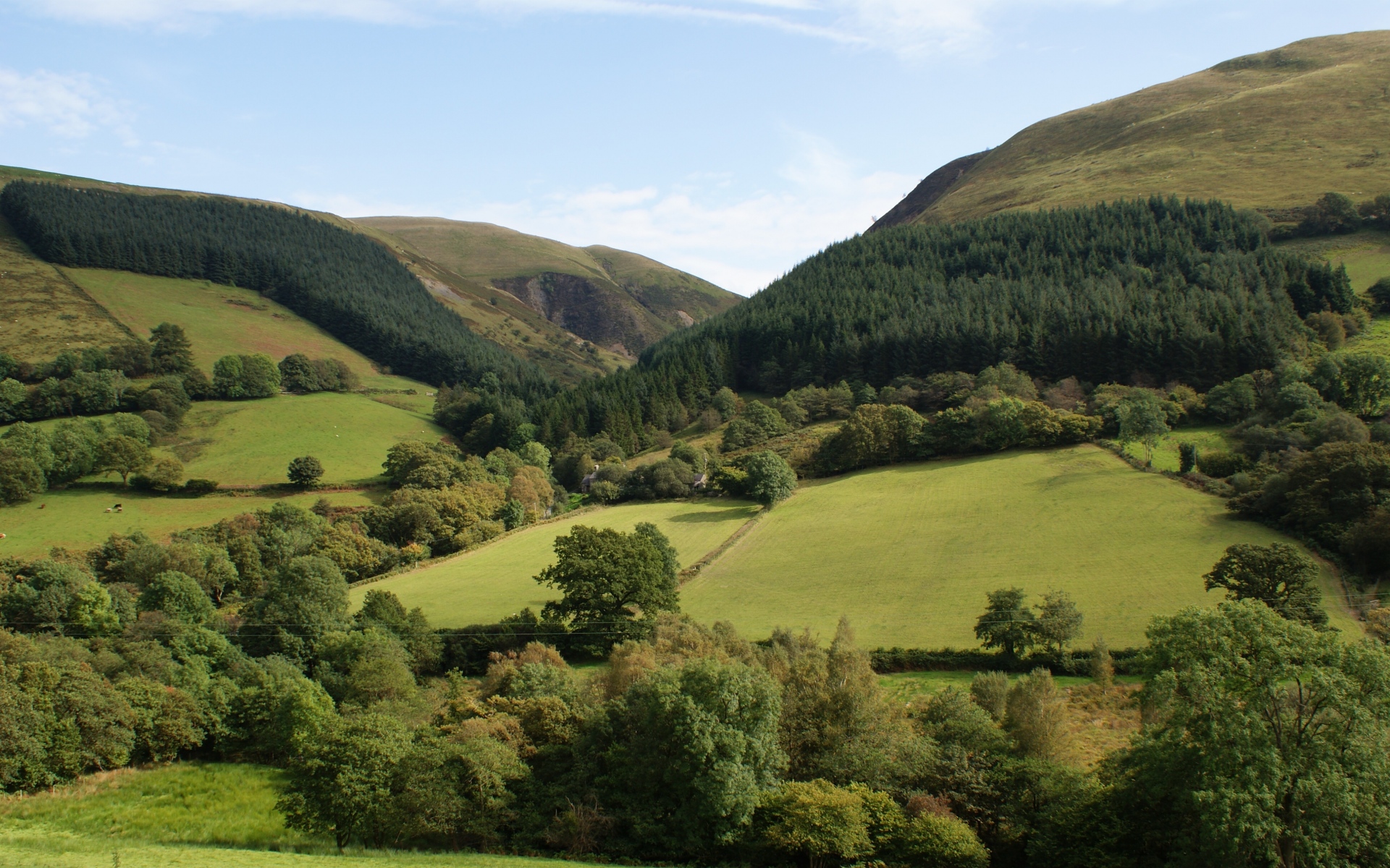 Картинки Уэльс, Британия, пейзаж, долина, холм фото и обои на рабочий стол
