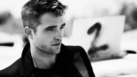 Robert pattinson, актер, лицо, bw