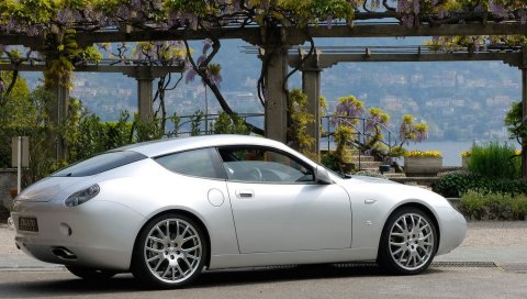 Maserati, gs, zagato, серый, вид сбоку