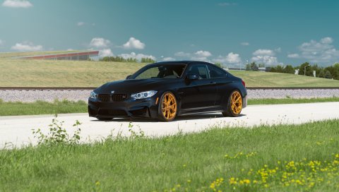 Bmw, вид сбоку, трава