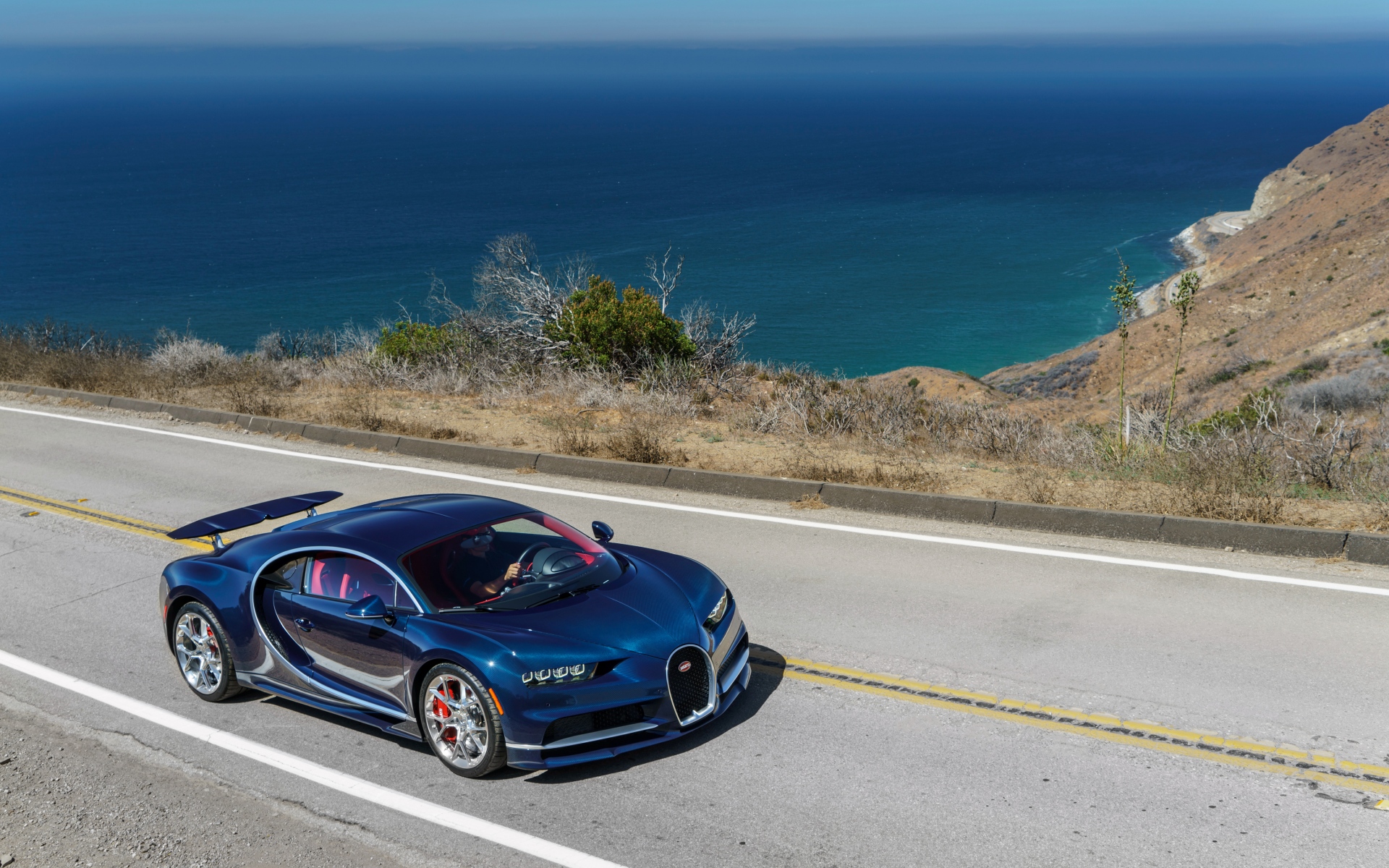Картинки Bugatti, chiron, синий, вид сбоку фото и обои на рабочий стол