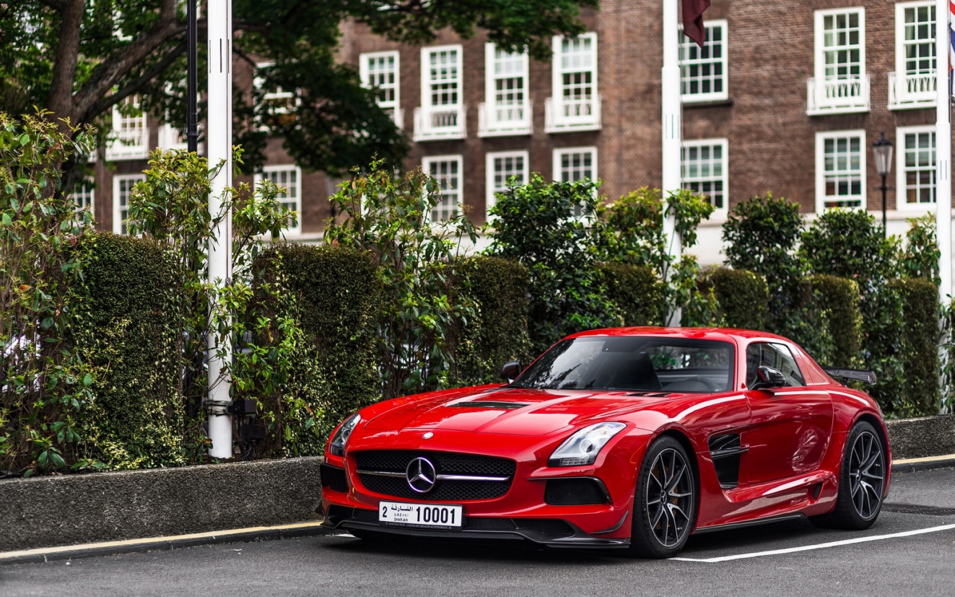 Картинки Mercedes-benz, sls, вид сбоку, красный фото и обои на рабочий стол