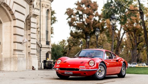 Ferrari, dino, 206, gt, red, вид спереди