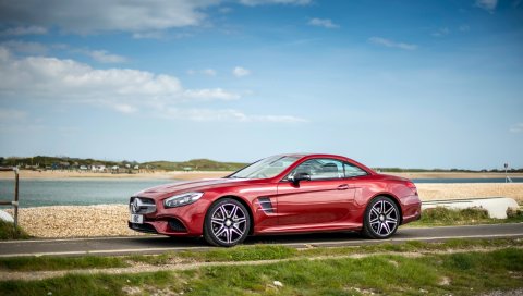 Mercedes-benz, sl-class, amg, автомобиль, вид сбоку