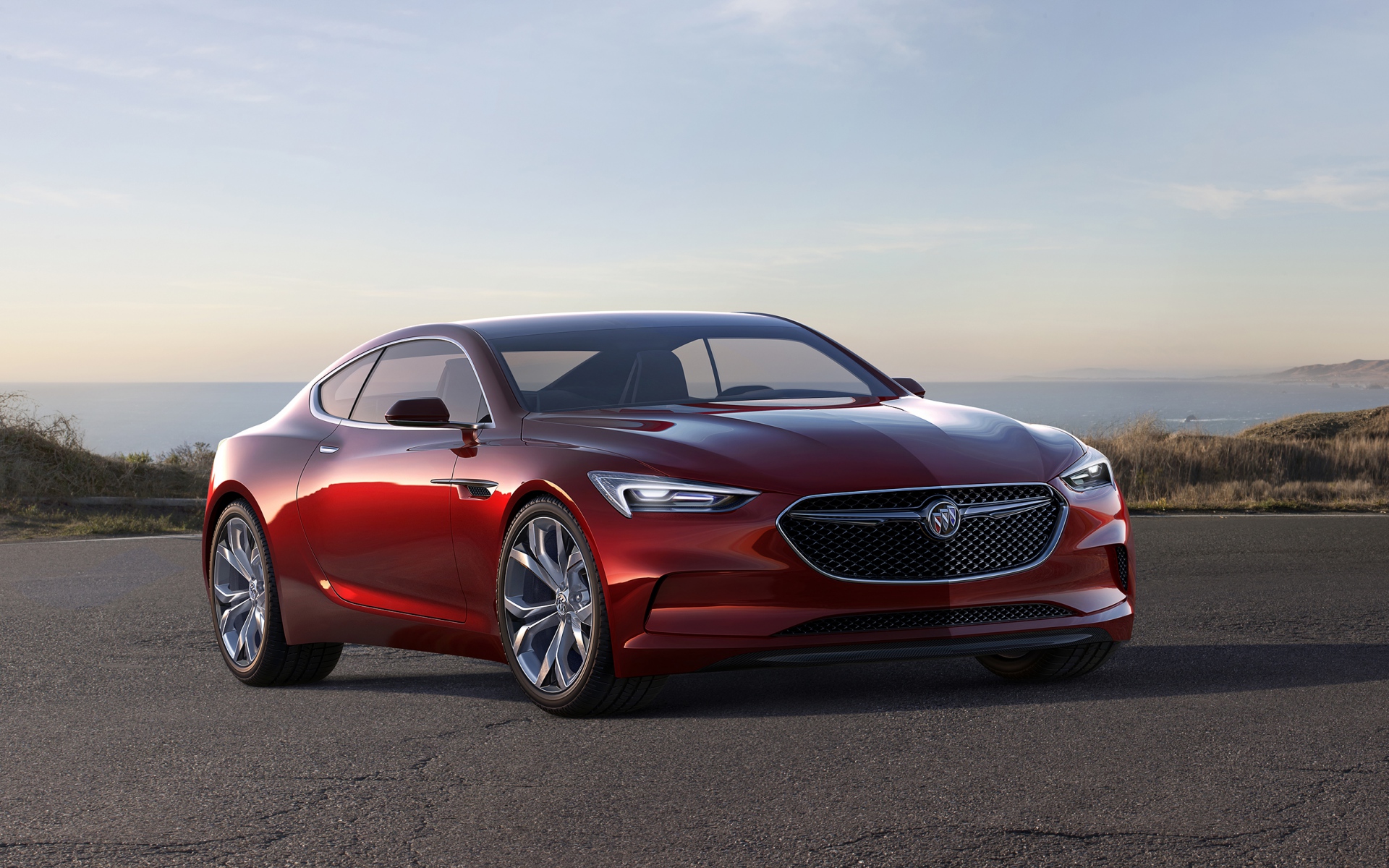 Картинки Buick, avista, концепция, красный, вид сбоку фото и обои на рабочий стол