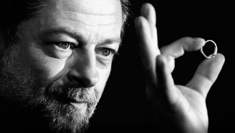 Andy serkis, актер, лицо, кольцо, борода, bw